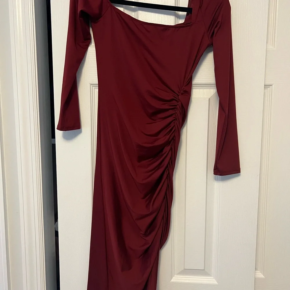 Astr Burgundy One Shoulder Dress from Revolve - Picture 2 of 5